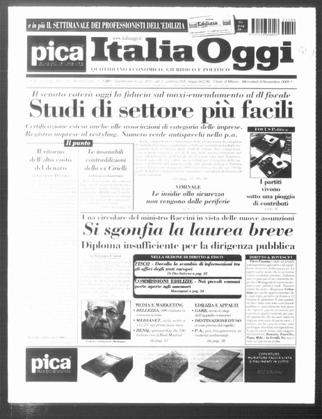 Italia oggi : quotidiano di economia finanza e politica